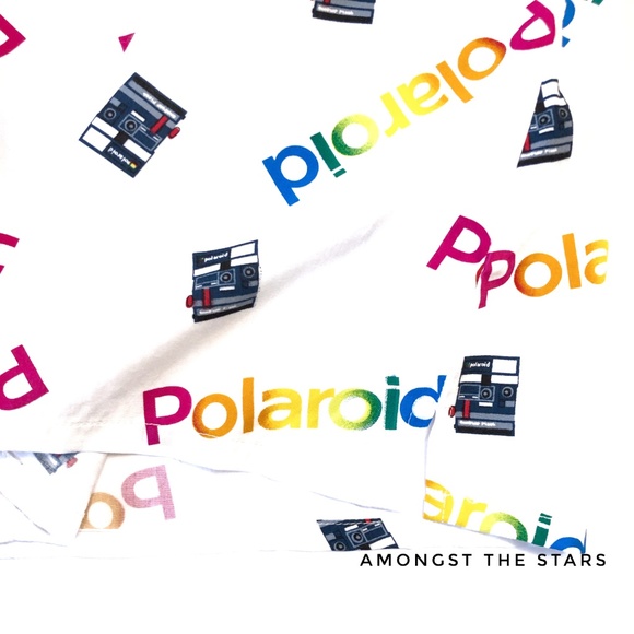 Polaroid Camera Logo Print White Button Down Shirt - Picture 3 of 4